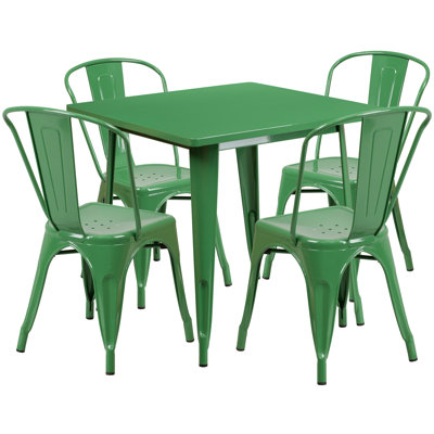 Ensemble de table en métal pour l'intérieur et l'extérieur