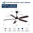 52 Inch Matte Black Ceiling Fan with LED Light, Remote Control Indoor Ceiling Fan with 6 Speed DC Motor, Dual-Color Blades and Adjustable Color Temperature