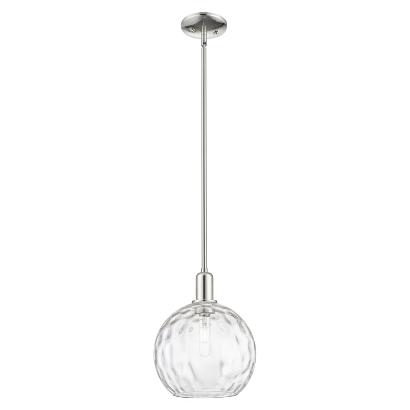 Mini-luminaire suspendu 1 lumière Arcadia - Sevier, Nickel poli, H 8,75 po x l 10 po x P 10 po
