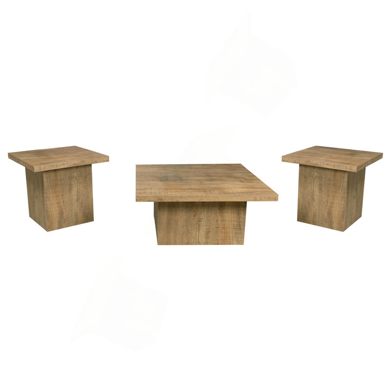 Exeter Mango Square 3-Piece Coffee Table Set