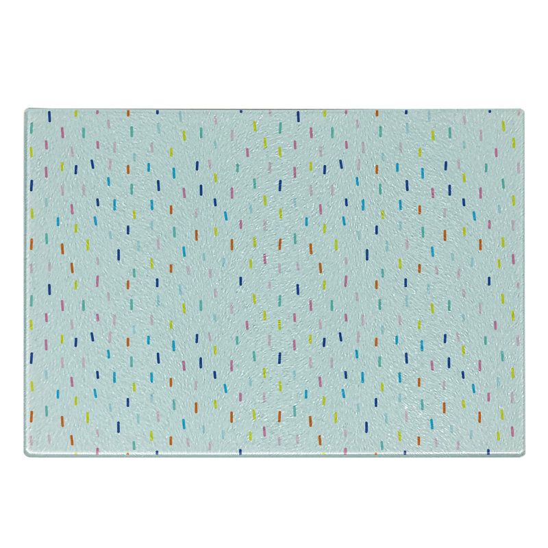 Multicolore Planche à découper en verre trempé Ambesonne
