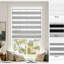 Rideaux zébrés sans fil double couche jour et nuit intimité et sans installation, sans tracas, gris l 36 po x H 75 po-327072932-327072939