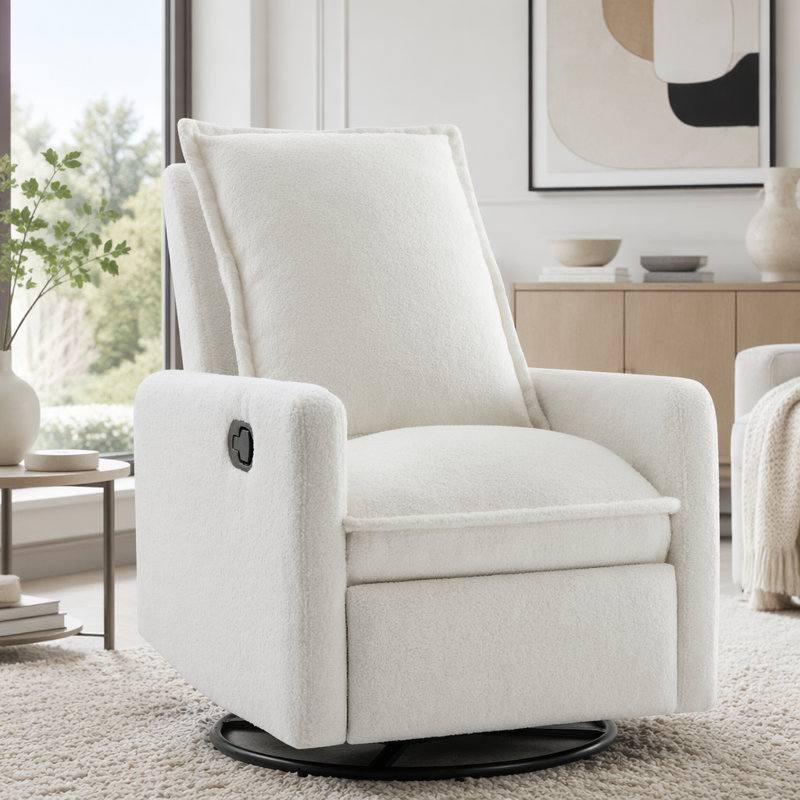 Fauteuil inclinable et pivotant, Blanc