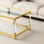 Table élégante avec des éléments en métal et en acrylique, au design minimaliste et moderne, idéale pour le bureau.