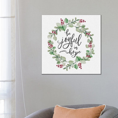 Cozy Christmas Wreath III by Hartworks - Wrapped Canvas Print
