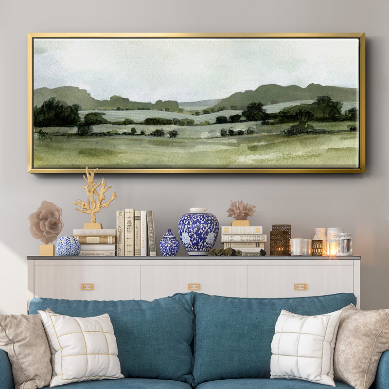 Vert Landscape III- Framed Canvas, 20" H x 50" W