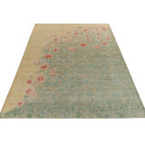 Distressed Homage Wool Floral Area Rug