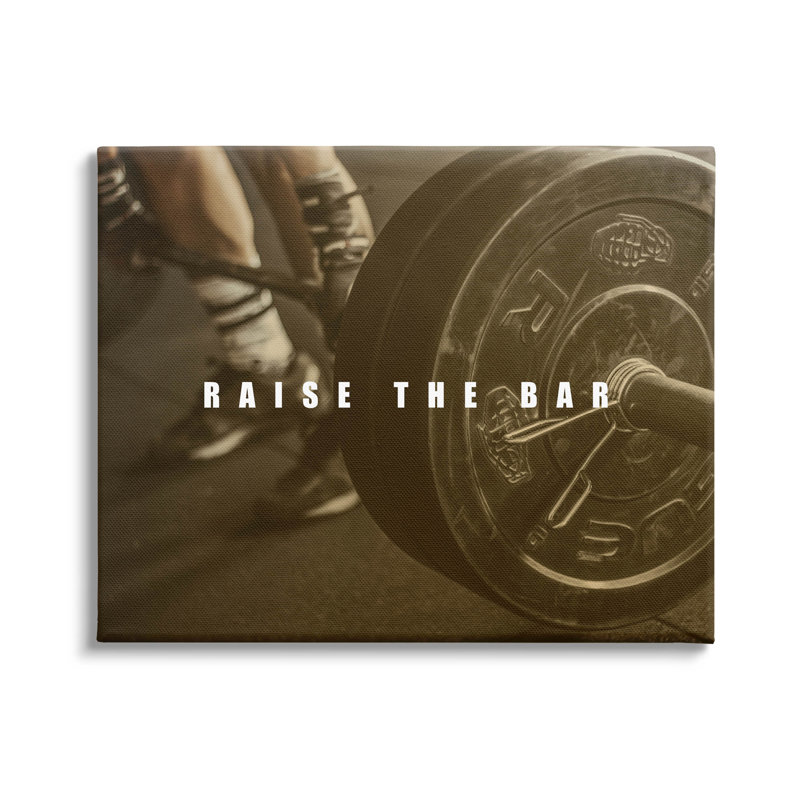 " Raise The Bar Motivational Bodybuilder ", 16" H x 20" W x 1.5" D