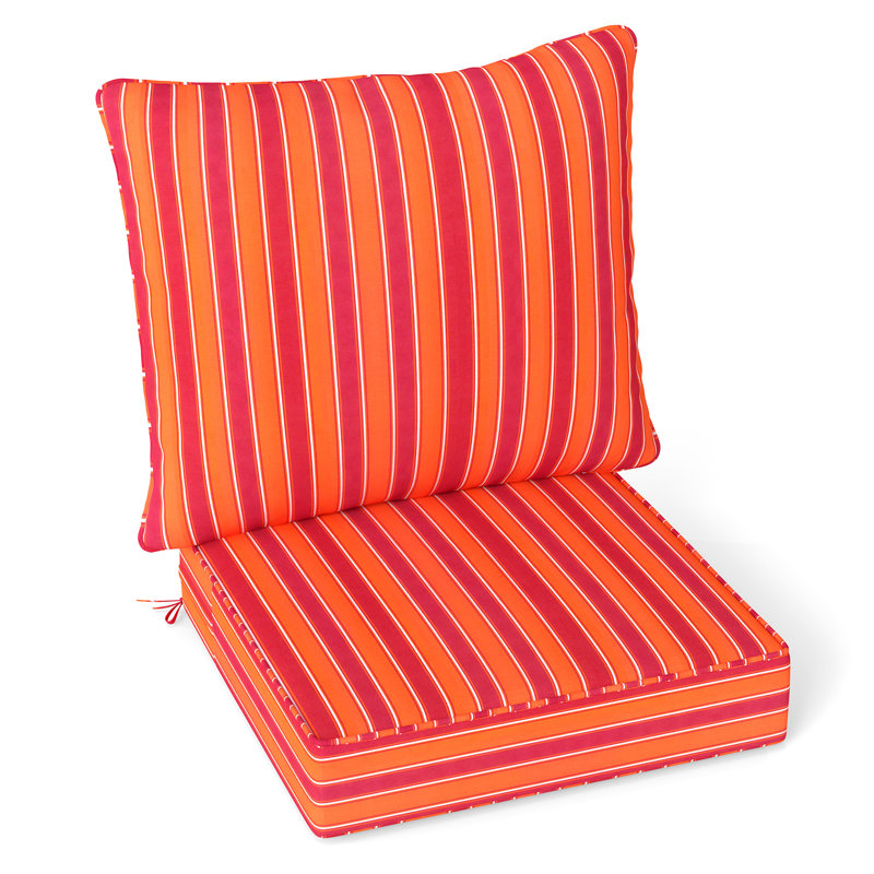 Ensemble de coussins de siège profond / intérieur avec ceintures de corde orange, 2
