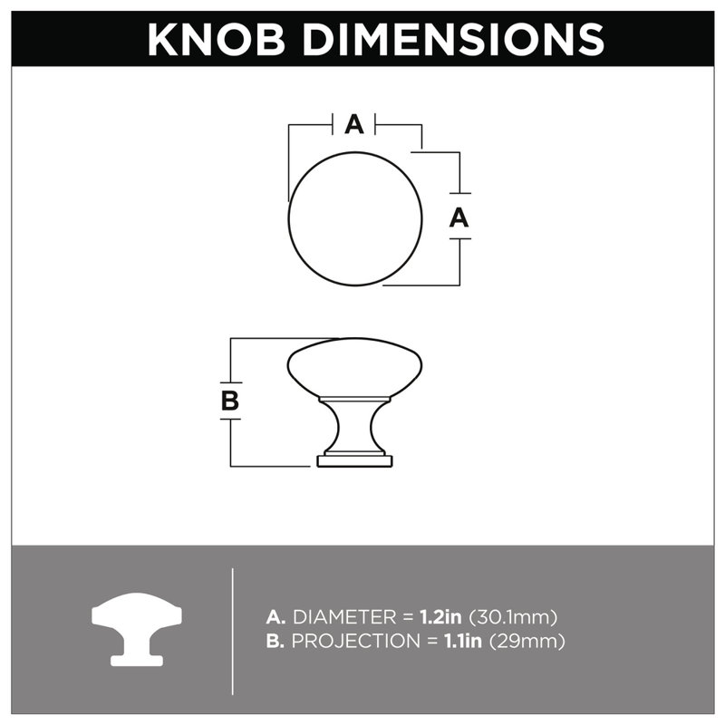 Satin Nickel Round Mushroom Cabinet Knob Set