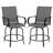 Outdoor Bar Stools 2 Pack w/ Armrests, Bar Height Chairs, Grey-812290510