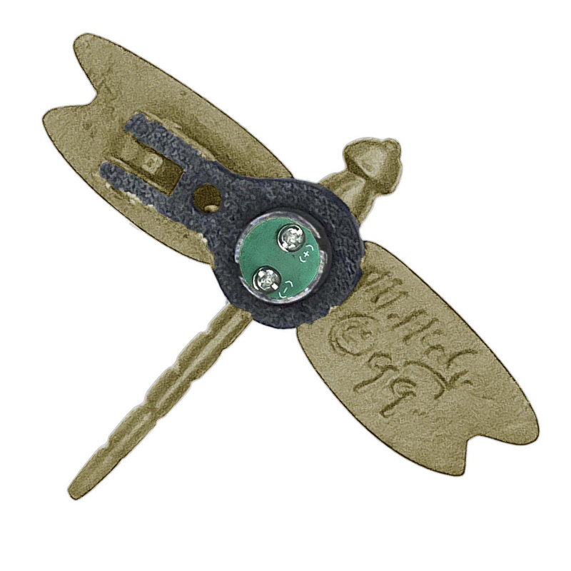 Dragonfly In Flight Push Button Doorbell, Brass