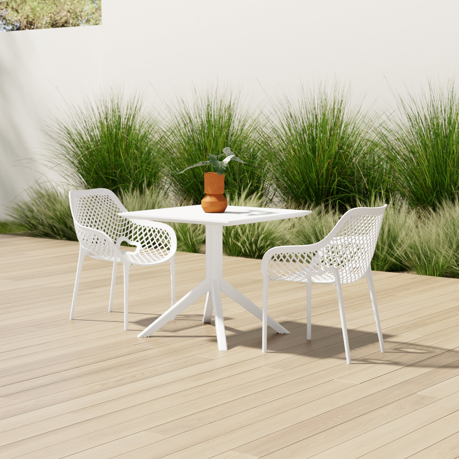 Farrah 32" Patio Bistro Set, White