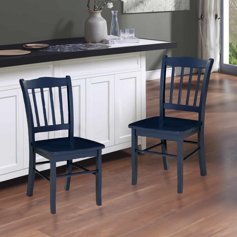 Weldy Slat Back Side Chair, Navy