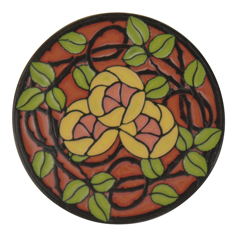 Arts And Crafts Mushroom Knob, Dark Brass/Rose