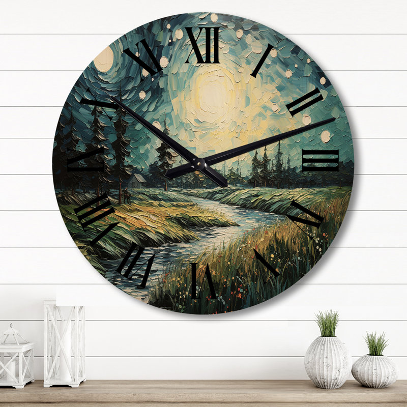 Horloge murale Vangogh Dandelions in The Meadow II, Très grand
