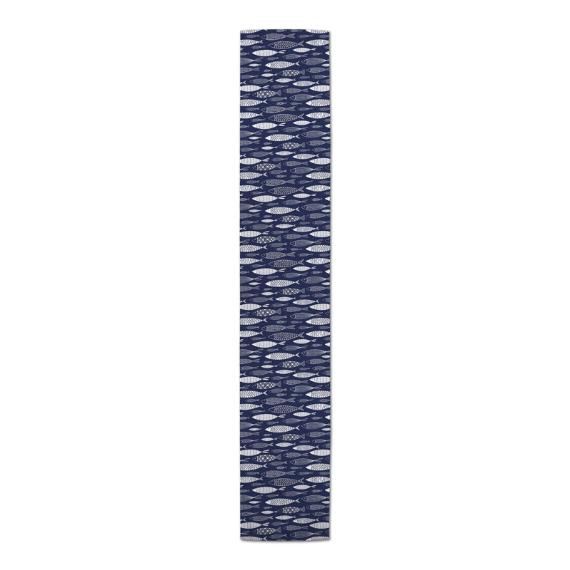 Chemin de table Anesa, 72 po x 16 po, Bleu marine