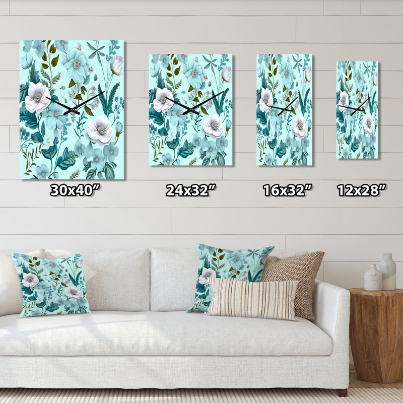 Jerrene - Horloge murale bouquet floral, Petit