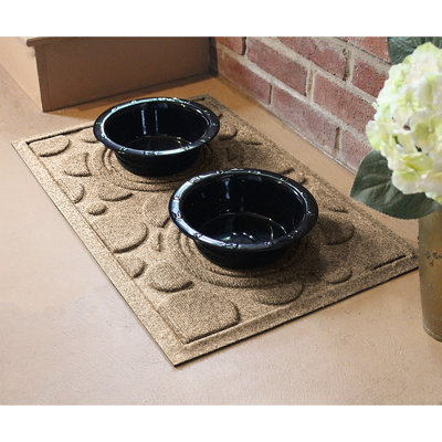 WaterHog® Dots Dog Bowl 18 in. x 27 in. Indoor Outdoor Pet Feeder Mat