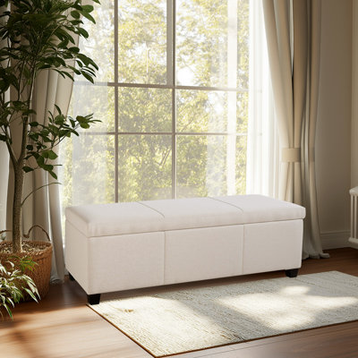Rangement/repose-pieds rembourré rectangulaire de 46,85 po de largeur Aiyahna