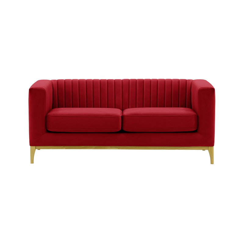 Antowine 2 Seater Sofa, Red Velvet