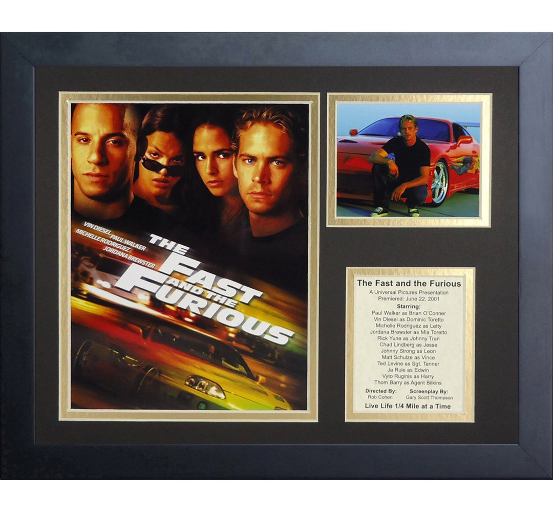 The Fast and The Furious Framed Memorabilia Legends Never Die
