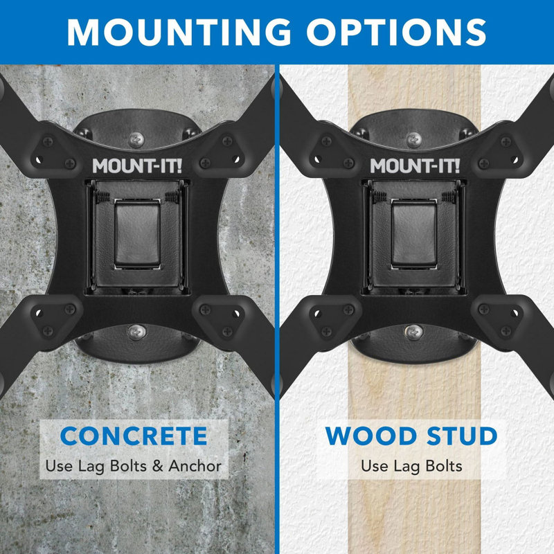 Compact Black Stainless Steel Full Motion TV Wall Mount for 50" Screens