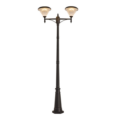 Lampadaire solaire d'extérieur à 2 têtes