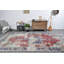 Très grand tapis turc rouge rustique au design oriental bohémien unique, idéal pour le salon, bleu / rouge