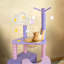 Arbre à chat de luxe de 63 po avec poteaux à griffer Deluxe Moonlight Deluxe, tour de chat mauve avec glissoire