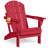 Mallette Adirondack Chair Wood Texture HDPE Foldable Patio Chair Fire Pit Chair with Cup Holder-128923166