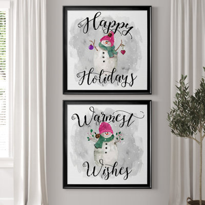 " Snowman Happy Holidays " 2 - Pieces