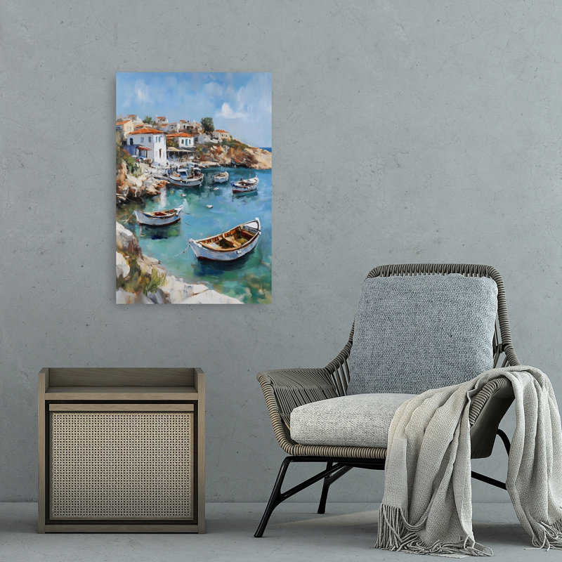 «Italian Village Serene Traditional Contemporary Architecture Coastal», reproduction d'art mural, 36" H x 24" W