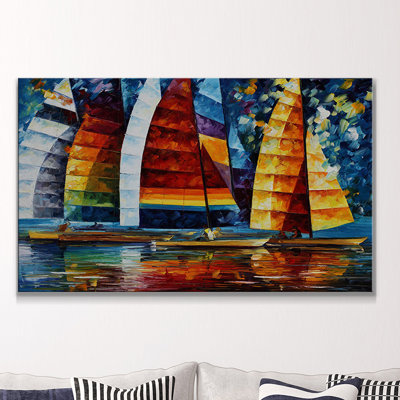 "Sea Regatta" by Leonid Afremov Painting Print on Wrapped Canvas