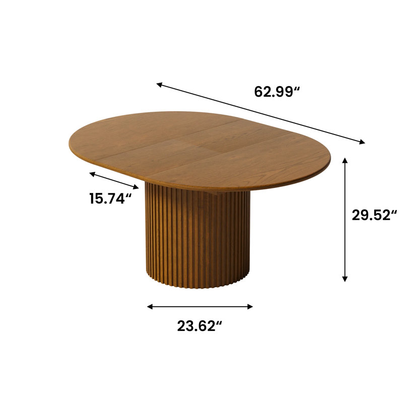 Round Extendable Wood Dining Table