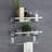 Bathroom Shelf Wall Mounted Floating Glass Shelf with Towel Rack 2 Tiers-517172003