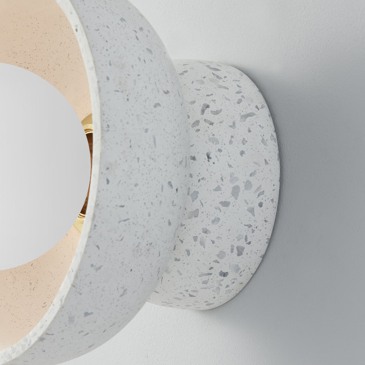 Single Light Ceramic Flush Mount Sconce