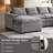 122" U Shaped Sofa,Modular Sectional Sofa, Terry Fabric Sectional Couch With Armrest Storage-1598188886