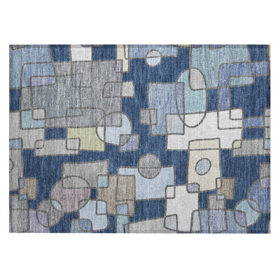 Machine Washable Indoor/Outdoor Chantille ACN2503 Geometric Rug
