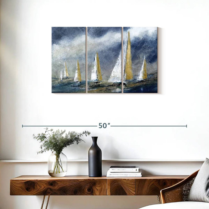 Aletra Indigo Swells, 20" H x 33" W