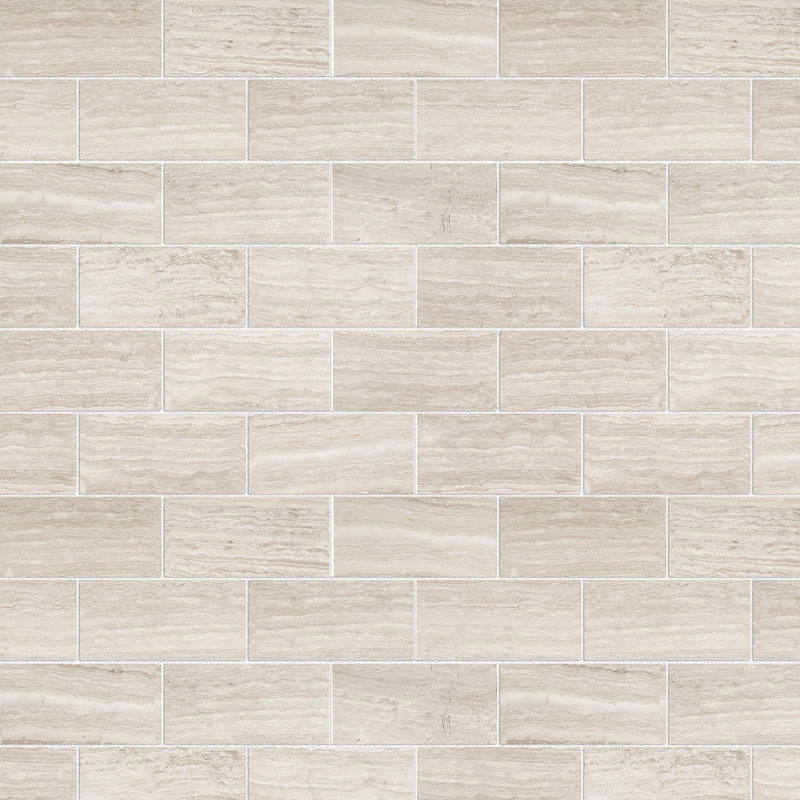 Wooden Beige 11.82 in. x 11.82 in. Brick Joint Polished Marble Mosaic Tile