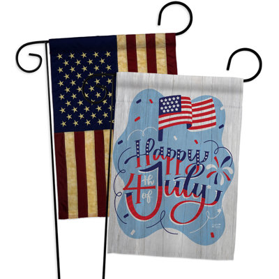 Double Sided 18.5'' H x 13'' W Polyester Independence Day Garden Flag