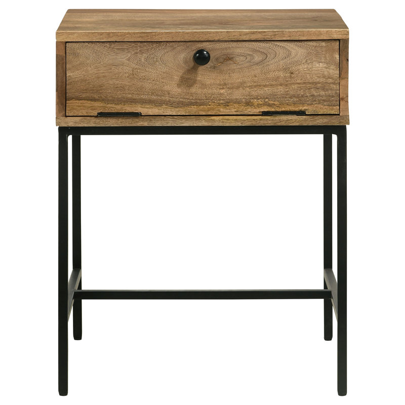 Table de bout rectangulaire avec rangement Grecia - brun miel
