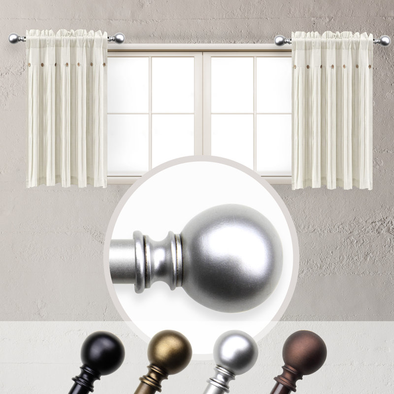 Tringle à rideaux simple réglable 12 "à 20" Anneisha, Nickel satiné