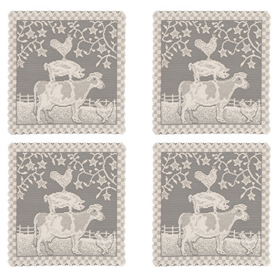 Chad Polyester No Pattern Square Doily