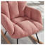 Fauteuil oscillant capitonné en tissu pour le salon, fauteuil de chambre de bébé rembourré rose-609538196