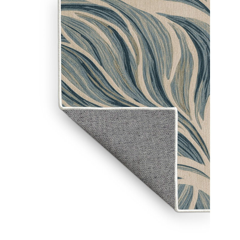 Machine Washable Nature Green Area Rug, Square 3'