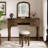 46" W Transitional Vanity W/ Stool, Espresso
