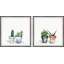 Pots de cactus décorés - ensemble de 2 peintures encadrées-102727567