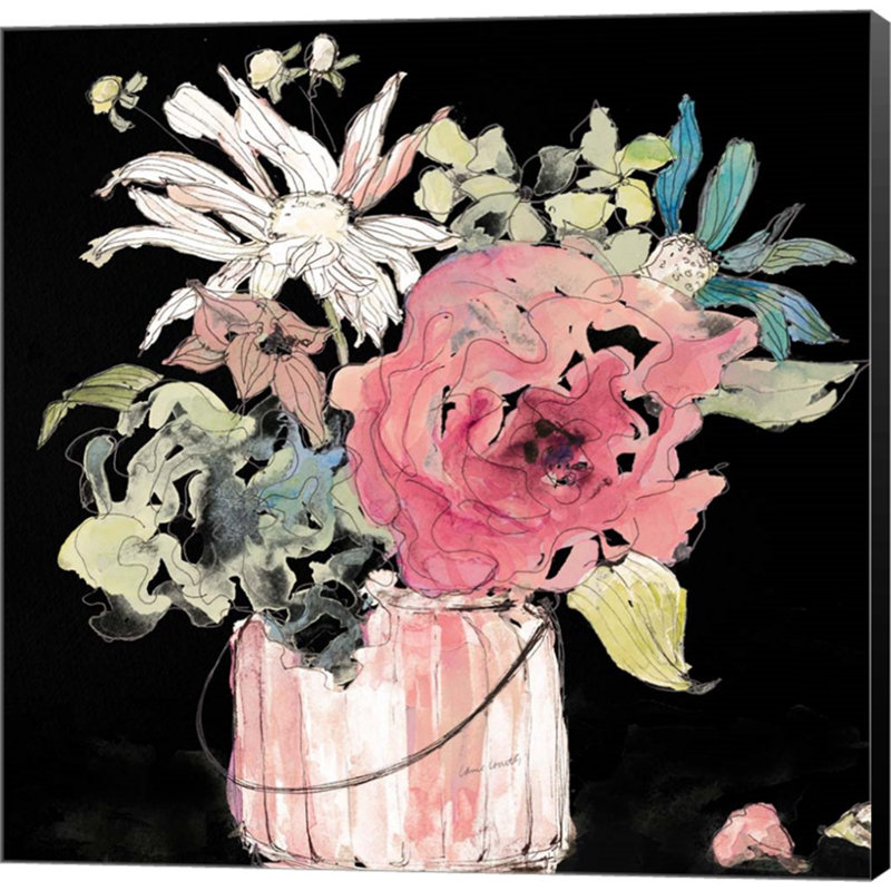 «Flower Burst On Black I» par Lanie Loreth, art mural sur toile